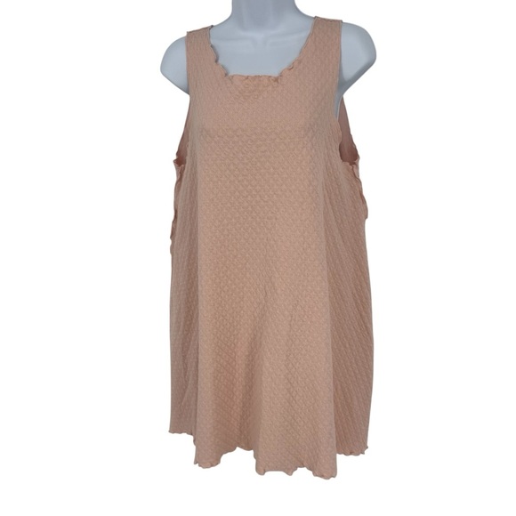Haystacks Dresses & Skirts - Haystacks Peach Cottagecore Texture Sleeveless Ruffle Summer Swing Dress Coverup